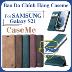 Bao da cao cấp dành cho Samsung Galaxy S21 dạng ví chính hãng Caseme