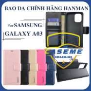 Bao da dạng ví dành cho Samsung Galaxy A03 Hanman có quai cài