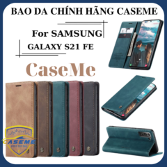 Bao da cao cấp dành cho Samsung Galaxy S21 FE dạng ví chính hãng Caseme