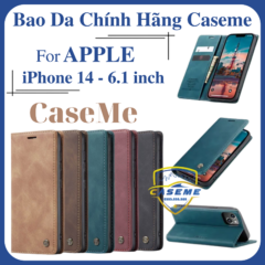 Bao da cao cấp dành cho iPhone 14 dạng ví chính hãng Caseme