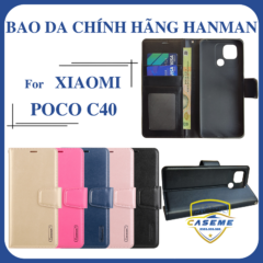 Bao da dạng ví dành cho Xiaomi POCO C40 Hanman có quai cài