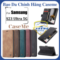 Bao da cao cấp dành cho Samsung Galaxy S23 Ultra dạng ví chính hãng Caseme