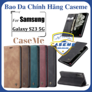 Bao da cao cấp dành cho Samsung Galaxy S23 dạng ví chính hãng Caseme