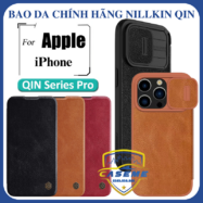 Bao da iPhone 15 Pro chính hãng Nillkin QIN Series bảo vệ camera hiệu quả