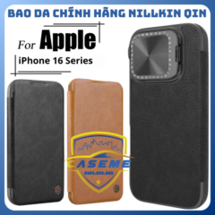 Bao da dành cho iPhone 16 Pro Max chính hãng Nillkin QIN ProP bảo vệ camera