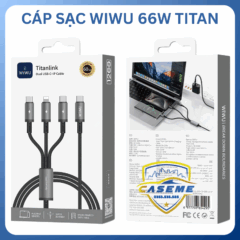 Cáp Sạc WiWU 66W 3 Đầu USB C sang USB C + USB C + Lightning TITAN LINK Series Wi-C060