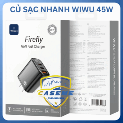 Cu Sac Nhanh Wiwu Firefly 45w Pd Gan 3 Cong Usb C Usb A Wi G011 (1)