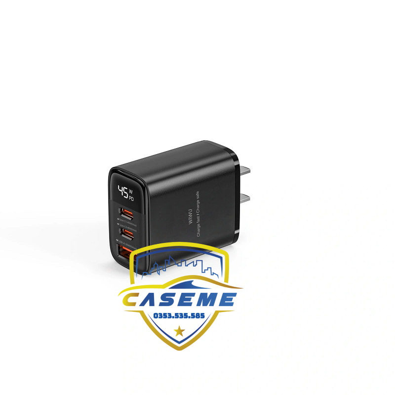 Cu Sac Nhanh Wiwu Firefly 45w Pd Gan 3 Cong Usb C Usb A Wi G011 (2)