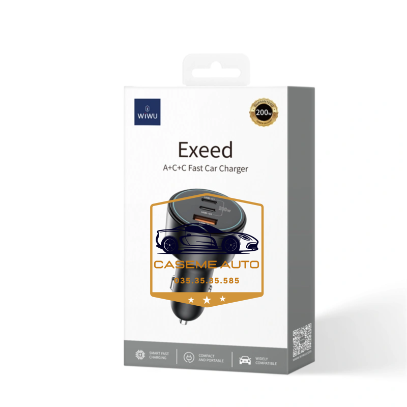 Tau Sac Nhanh Wiwu Exeed 200w Wi Qc026 3 Cong Sac Usb A Usb C Qcpd Sac Nhanh Cho Xe Hoi (6)