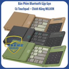 Bàn Phím Bluetooth Gập Gọn Nillkin Cube Chính Hãng – Tích Hợp Touchpad, Bọc Da Cao Cấp, Dùng Cho Smartphone, iPad, Laptop