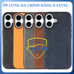 Ốp lưng da X-Level chính hãng dành cho iPhone 17 – Viền mỏng 1.5mm, chống sốc, chống vân tay