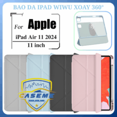 Bao da dành cho iPad Air 6 11 inch 2024 chính hãng WiWU xoay 360 độ 2 trong 1 – từ tính, bảo vệ toàn diện