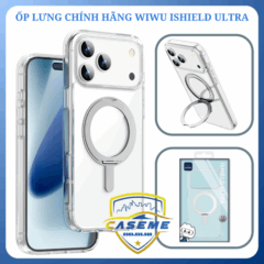 Ốp Lưng Wiwu IShield Ultra MCC-201 Cho iPhone 17 Pro Max – Trong Suốt, Chống Sốc, Nam Châm, Giá Đỡ 360°