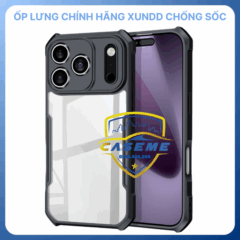 Ốp Lưng XUNDD iPhone 17 Pro Max – Chống Sốc, TPU + Acrylic Trong Suốt, Bảo Vệ Camera