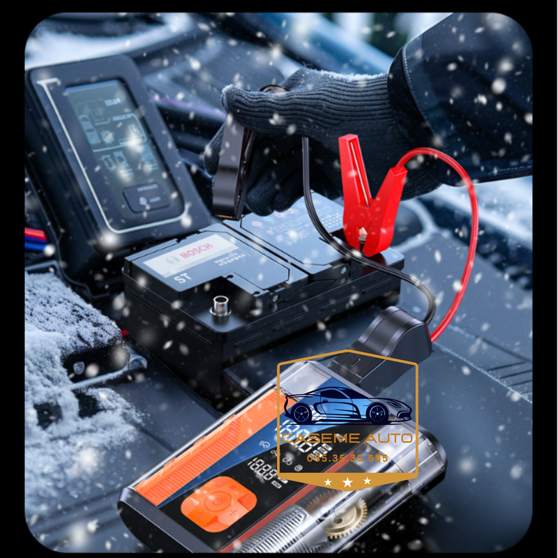 Bơm lốp ô tô kiêm pin dự phòng Roadman 8800mAh