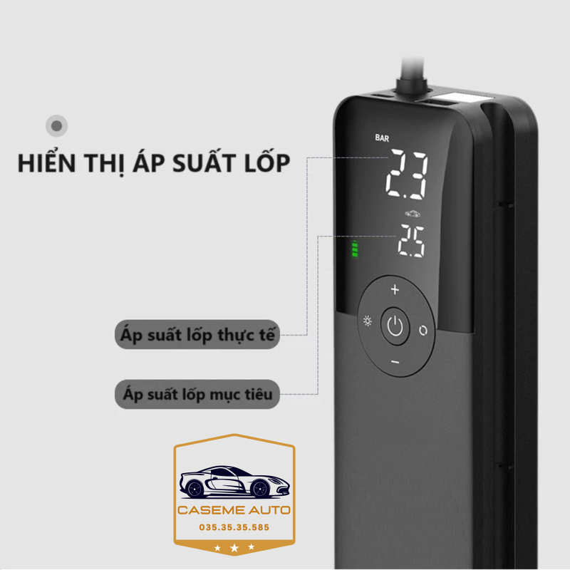 Máy bơm hơi pin sạc 4000mAh CARSUN C3106 nhỏ gọn tiện lợi