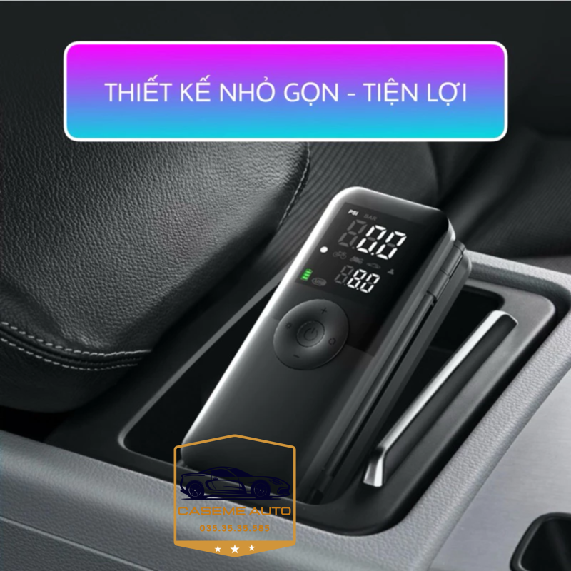 Bom Lop O To Xe May Mini Khong Day Carsun C3106 Pin 4000mah Ap Suat 150psi Co Den Led Sac Du Phong (6)
