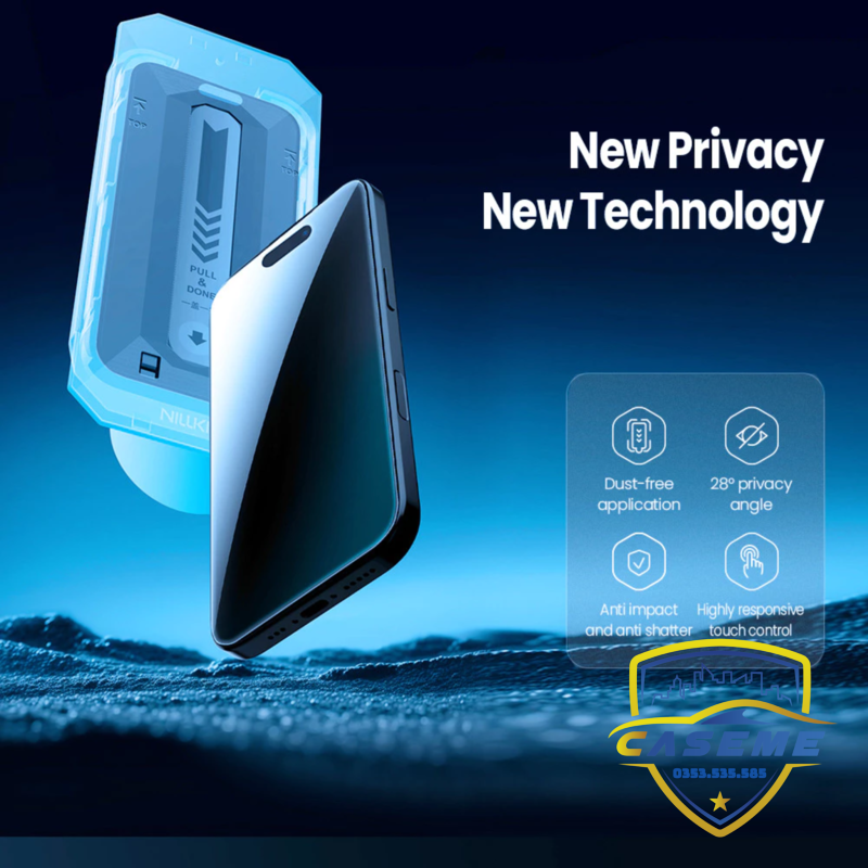 Kính cường lực Nillkin chống nhìn trộm iPhone 17, 17 Pro, 17 Pro Max