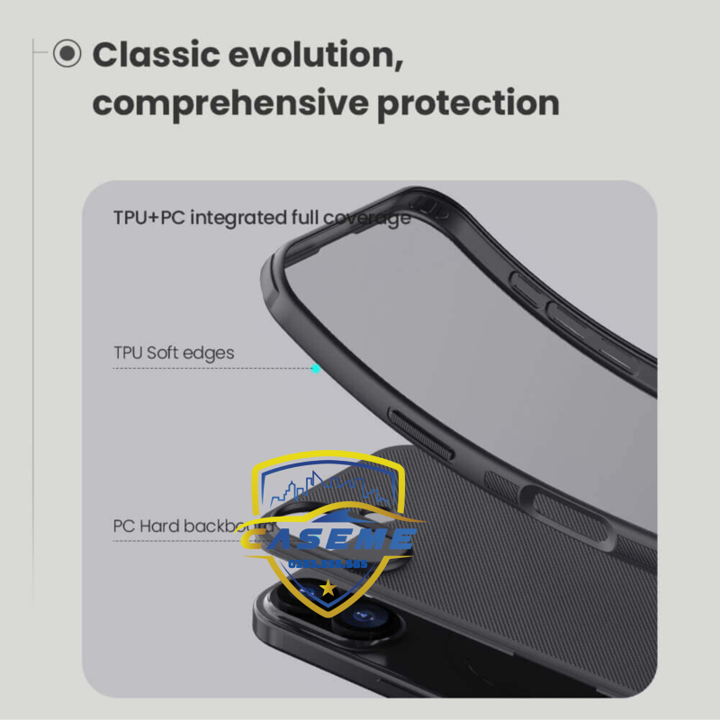 Mặt lưng sần ốp lưng iPhone 17 Nillkin Super Frosted Shield Pro Matte chống bám vân tay