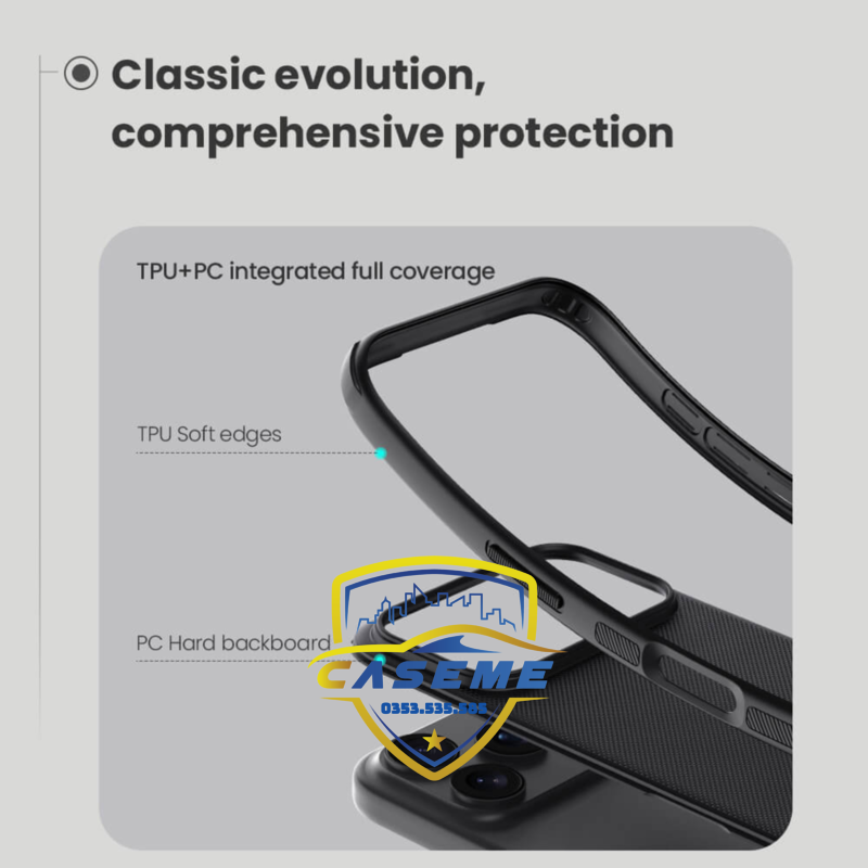 Mặt lưng sần ốp lưng Nillkin Super Frosted Shield Pro Matte cho iPhone 17 Pro và Pro Max