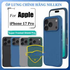 Ốp lưng iPhone 17 Pro Nillkin Super Frosted Shield Pro Matte dạng sần chính hãng