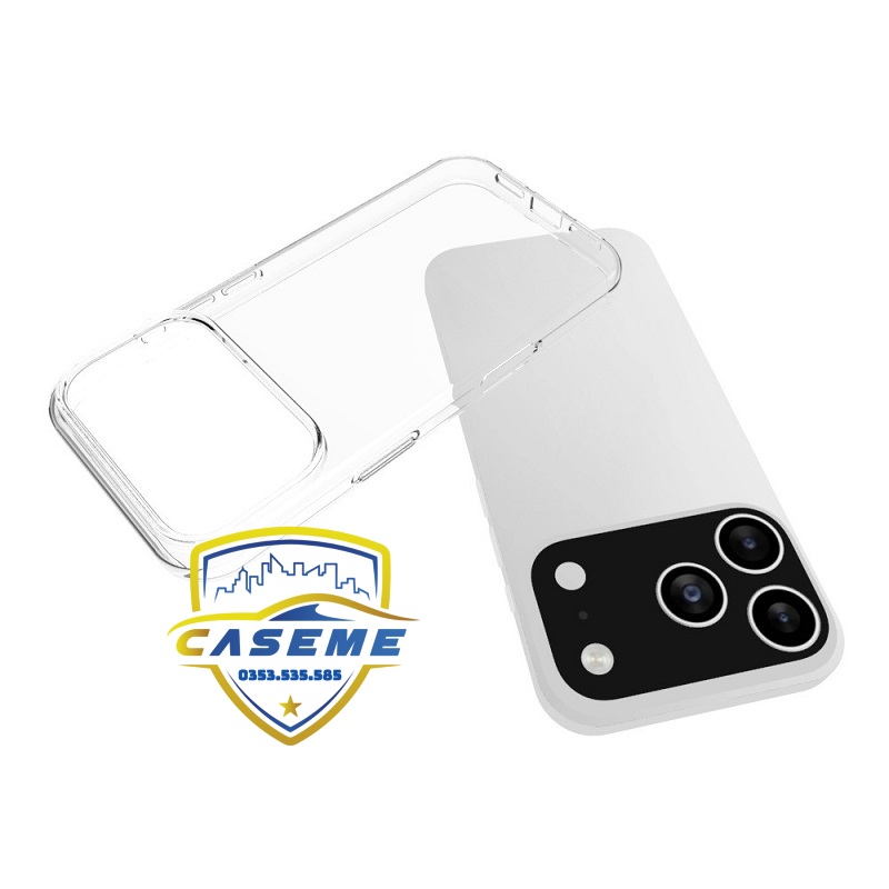 Ốp lưng silicon trong suốt cho iPhone 17 Pro, 17 Pro Max ôm sát