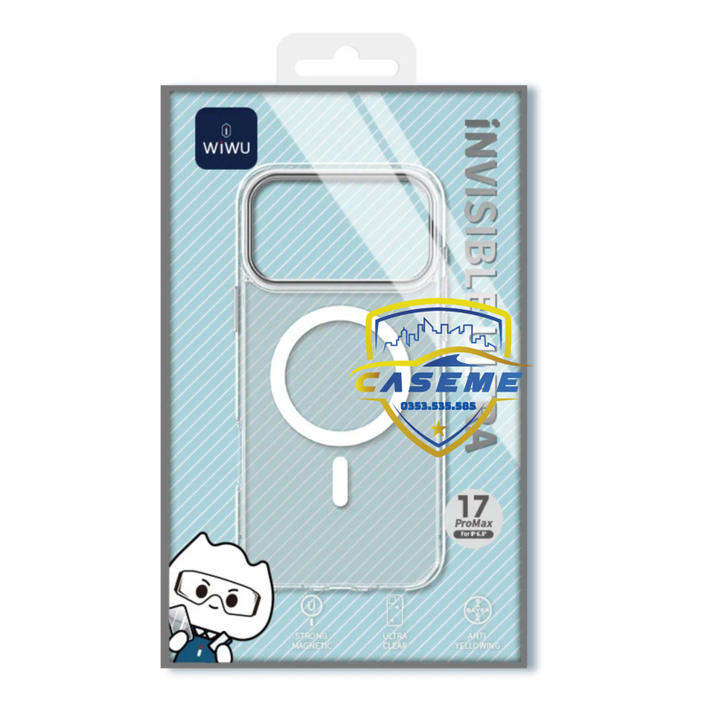 Ốp trong suốt WIWU Invisible Ultra hỗ trợ sạc từ tính iPhone Air và iPhone 17 Pro Max