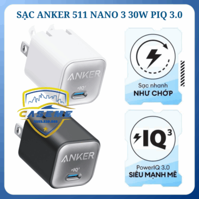 Sạc Anker 511 Nano 3 30W A2147 nhỏ gọn sạc nhanh PD