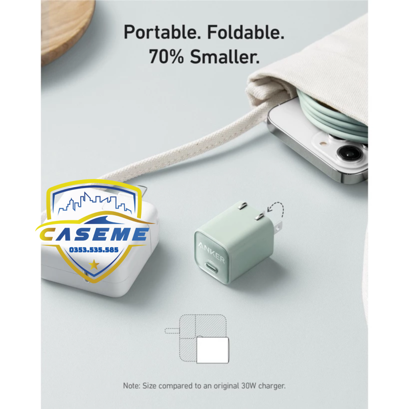 Sạc nhanh Anker 511 Nano 3 30W A2147 GaN nhỏ gọn