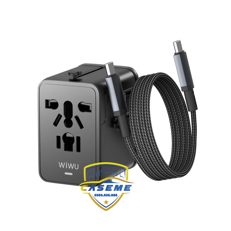 Adapter chuyển đổi ổ cắm WiWU sạc nhanh GaN