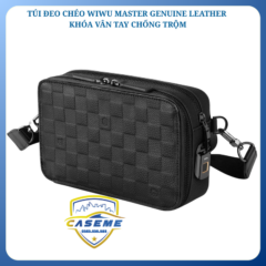 Túi đeo chéo nam WIWU Master da thật khóa vân tay thông minh